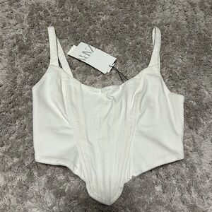 Zara White Corset Top
